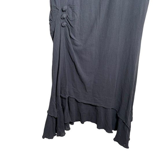 Cotton Ways Dress Women's 1 Gray V-Neck Short Sleeve Shift Layered Casual - Picture 3 of 8